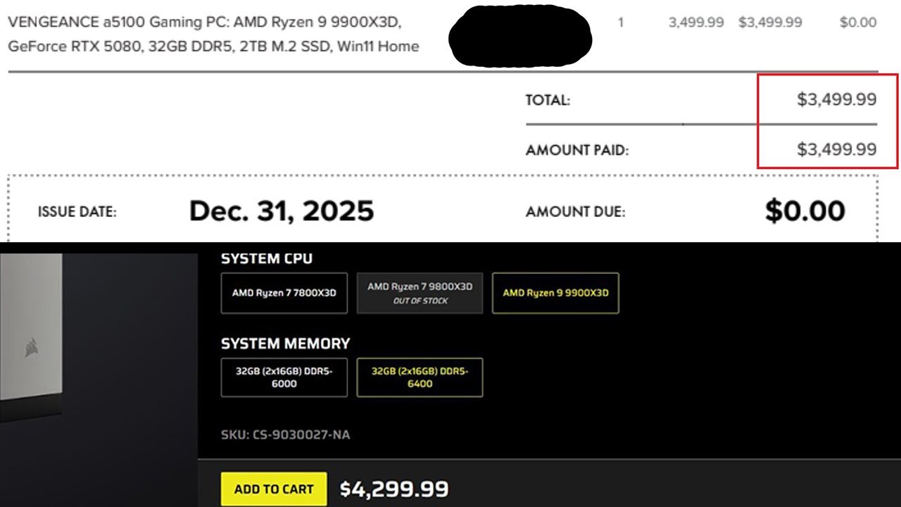 Значит, Corsair отменила заказ на ПК, а потом ещё и подняла цену?! И заказы на оперативную память...