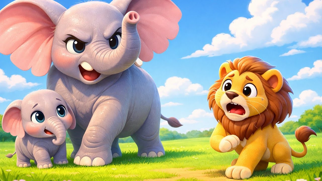 Long Side Game With Elephant Elephant Cub Lion | Cutest funy baby | Animal Game | Special For Baby