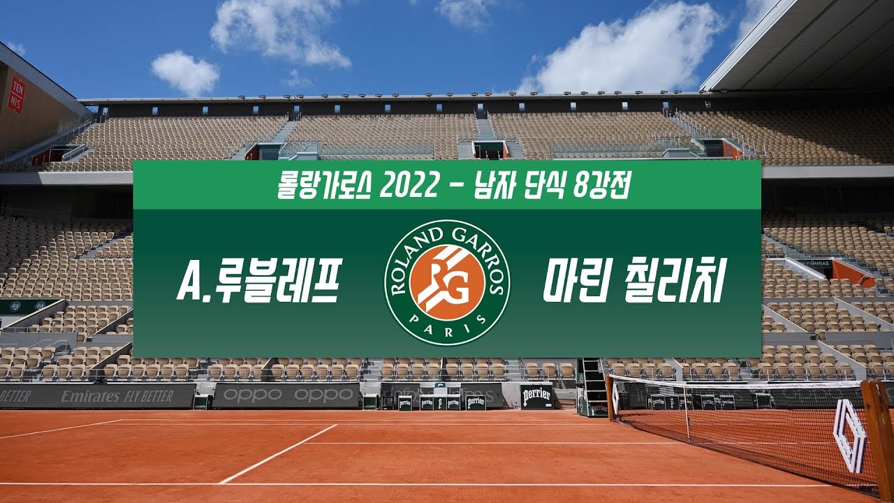 [2022 롤랑가로스] 안드레이 루블레프 vs 마린 칠리치 H/L l Roland-Garros 2022 남자 단식 8강전