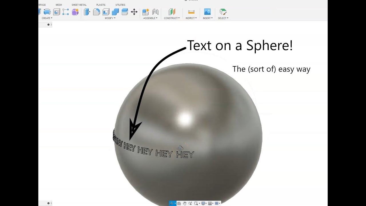 Fusion360 | Text on Sphere