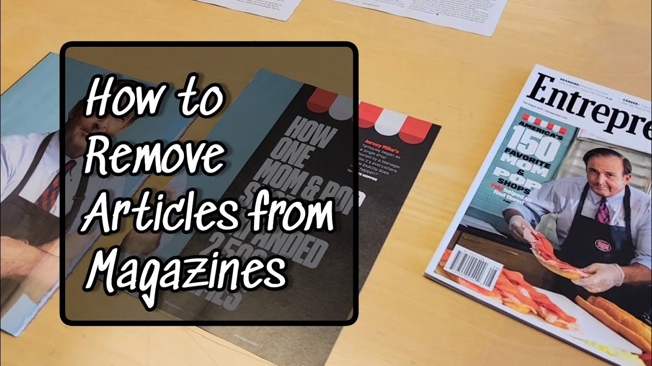 Tips on how to remove an article from a magazine from a picture framer.