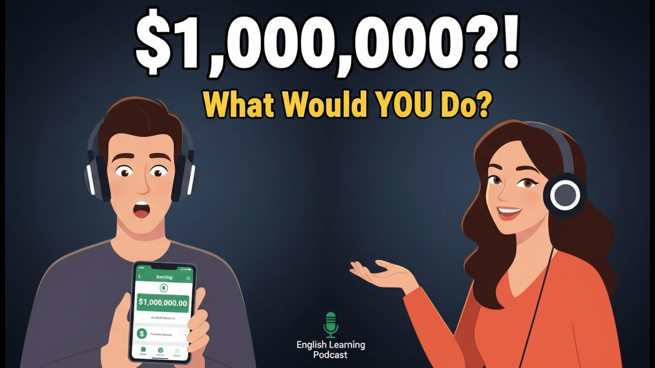 Learn English if you woke up a millionaire 💰  Real English American English podcast conversation