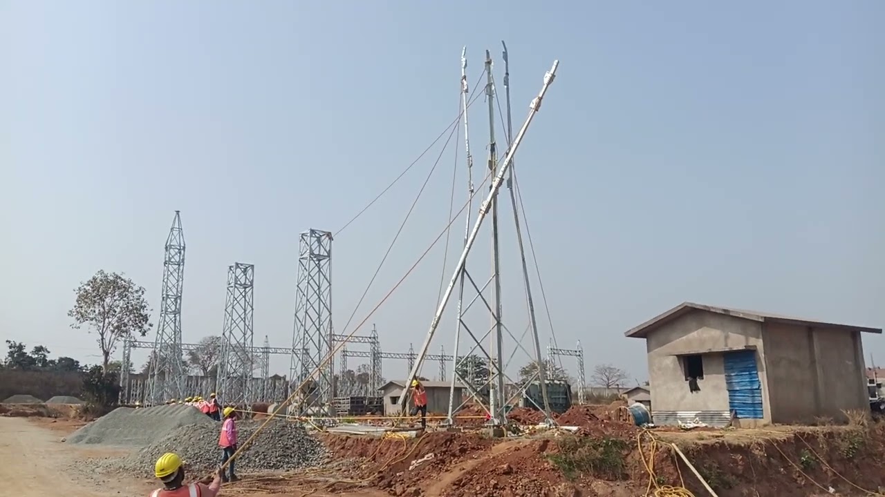 220/132/33kv Gride substation me BT4 type tower erection isprakar se kiya jata hai aap log dekhiye 