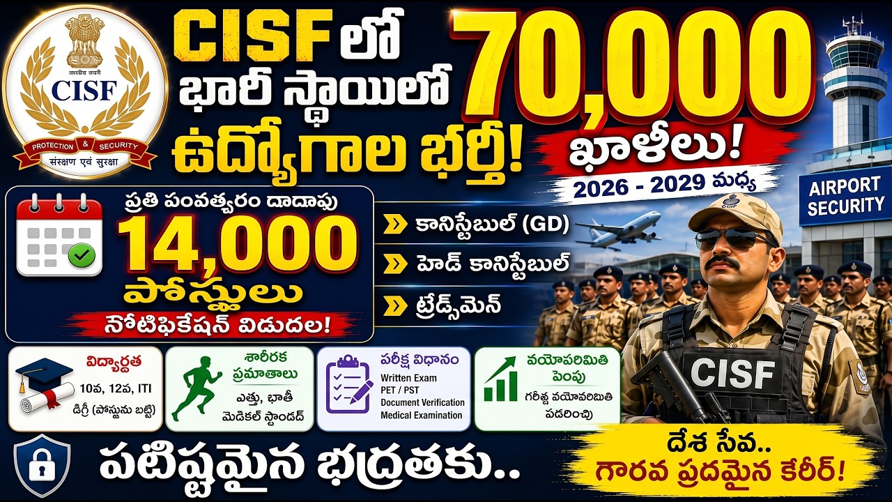 🔥 CISF 70,000 Jobs Recruitment 2026 | 14,000 Vacancies Every Year | CISF GD Notification