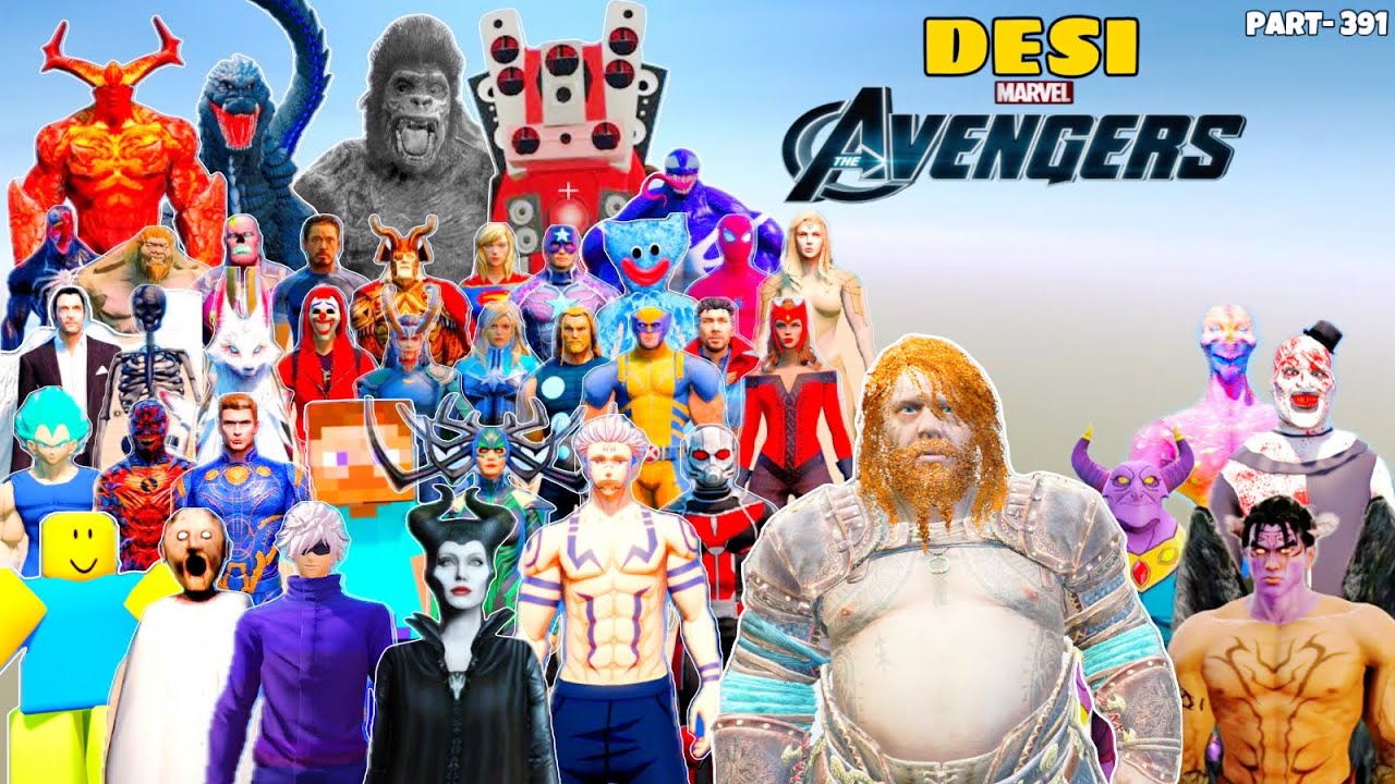 DESI Avengers and GOD KRATOS Attacked by Dark Thor From Multiverse in GTA 5 | GTA V MODS #391