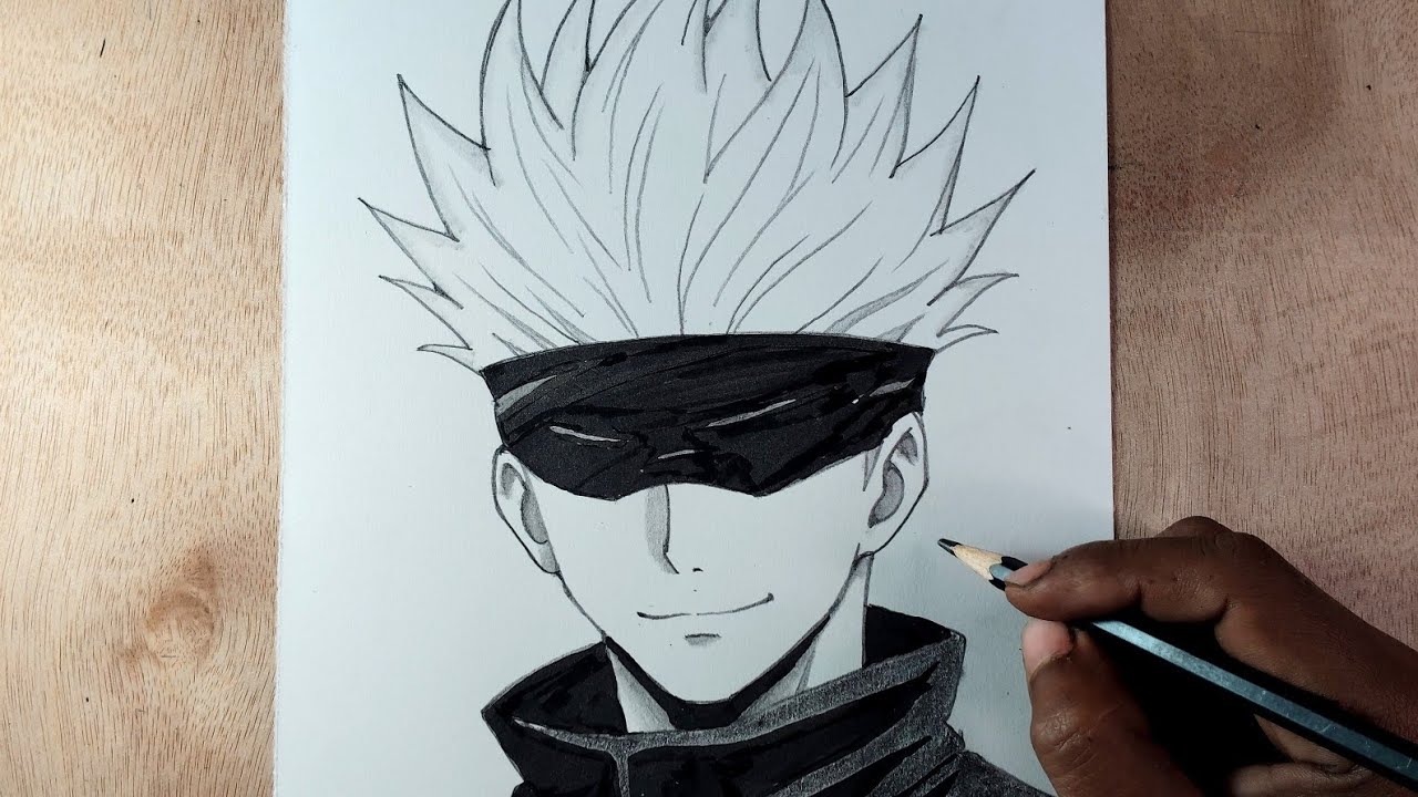 Drawing Gojo Satoru step by step| Anime Drawing 