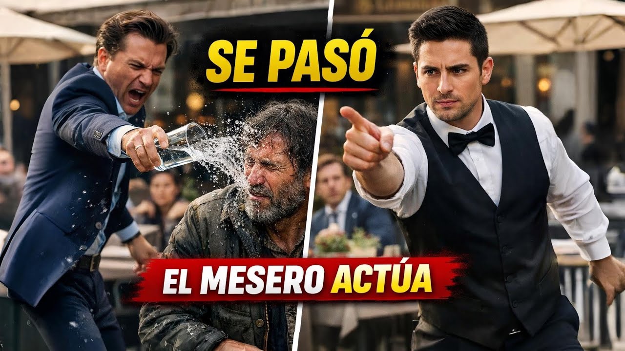 Rico ARROJA agua a indigente por 
