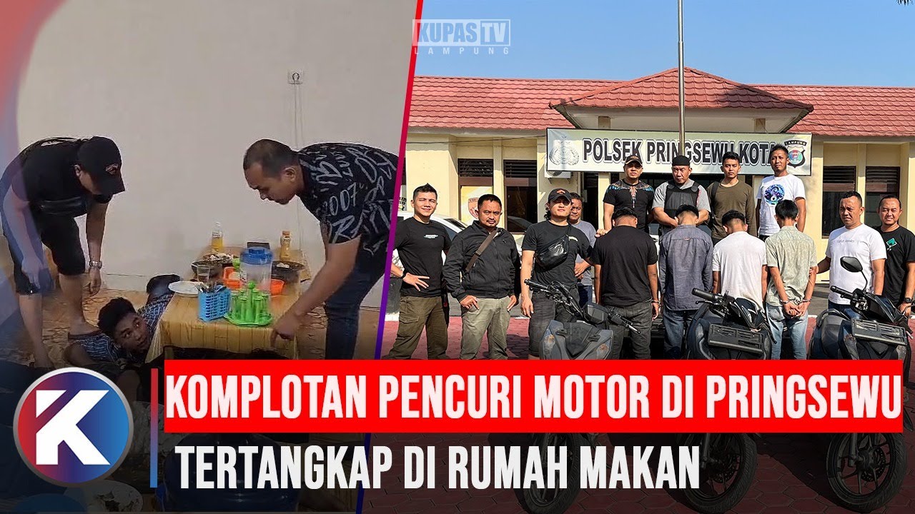 Komplotan Pencuri Sepeda Motor di Pringsewu Berhasil Diringkus,Motor Curian Ditemukan di Rumah Makan