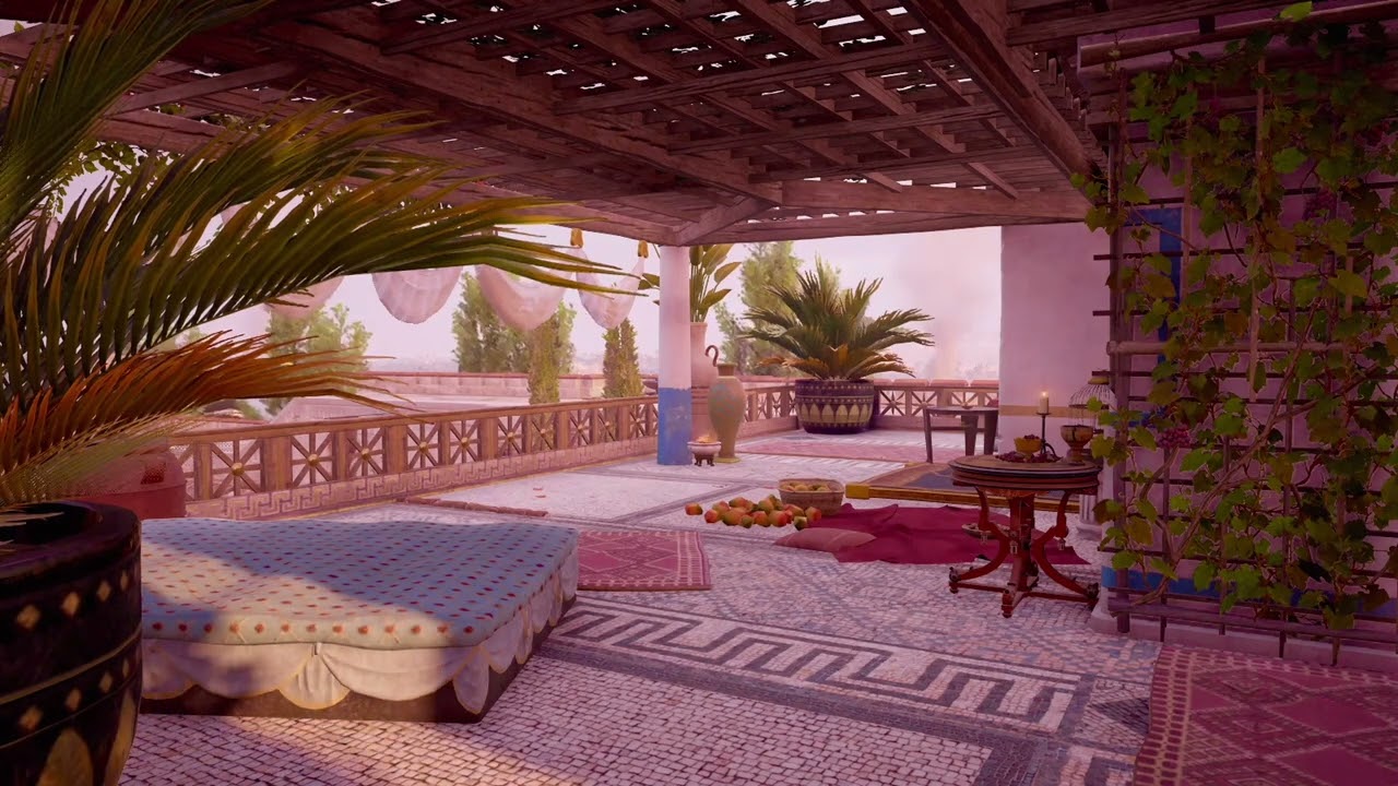 Luxurious Ancient Roman Balcony| Ancient Ambience| 4K HD