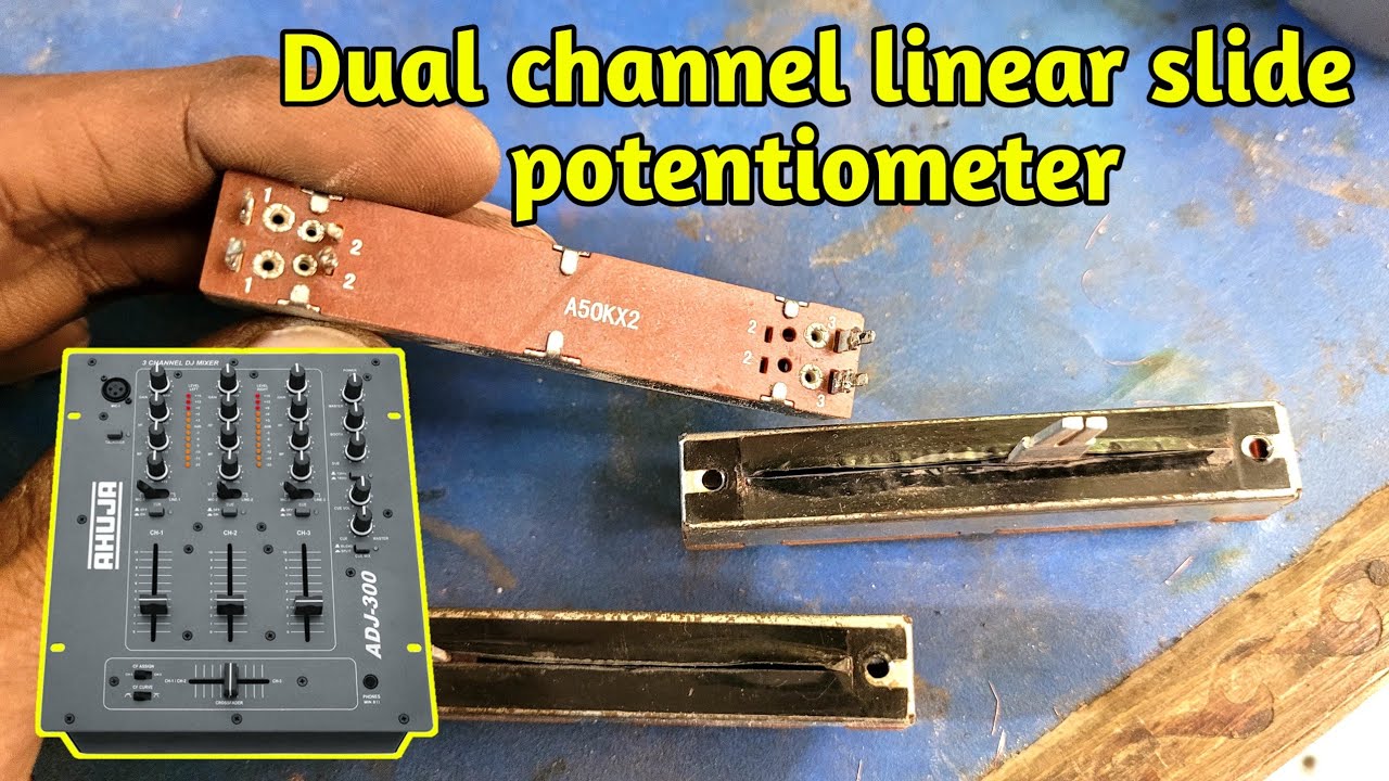 Dual channel linear slide potentiometer || Fader Variable Resistors Mixer DJ || Electronics Verma