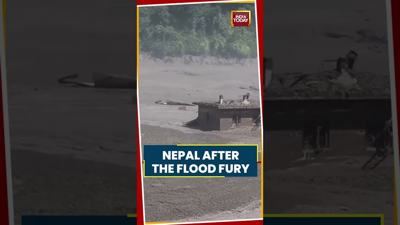 Nepal Flood News: Massive Flood Fury Hits Nepal, Chaos all over #shorts #nepalflood #viralvideo