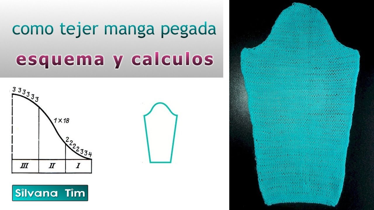 Cómo tejer MANGA PEGADA Tejido con dos Agujas / Silvana Tim