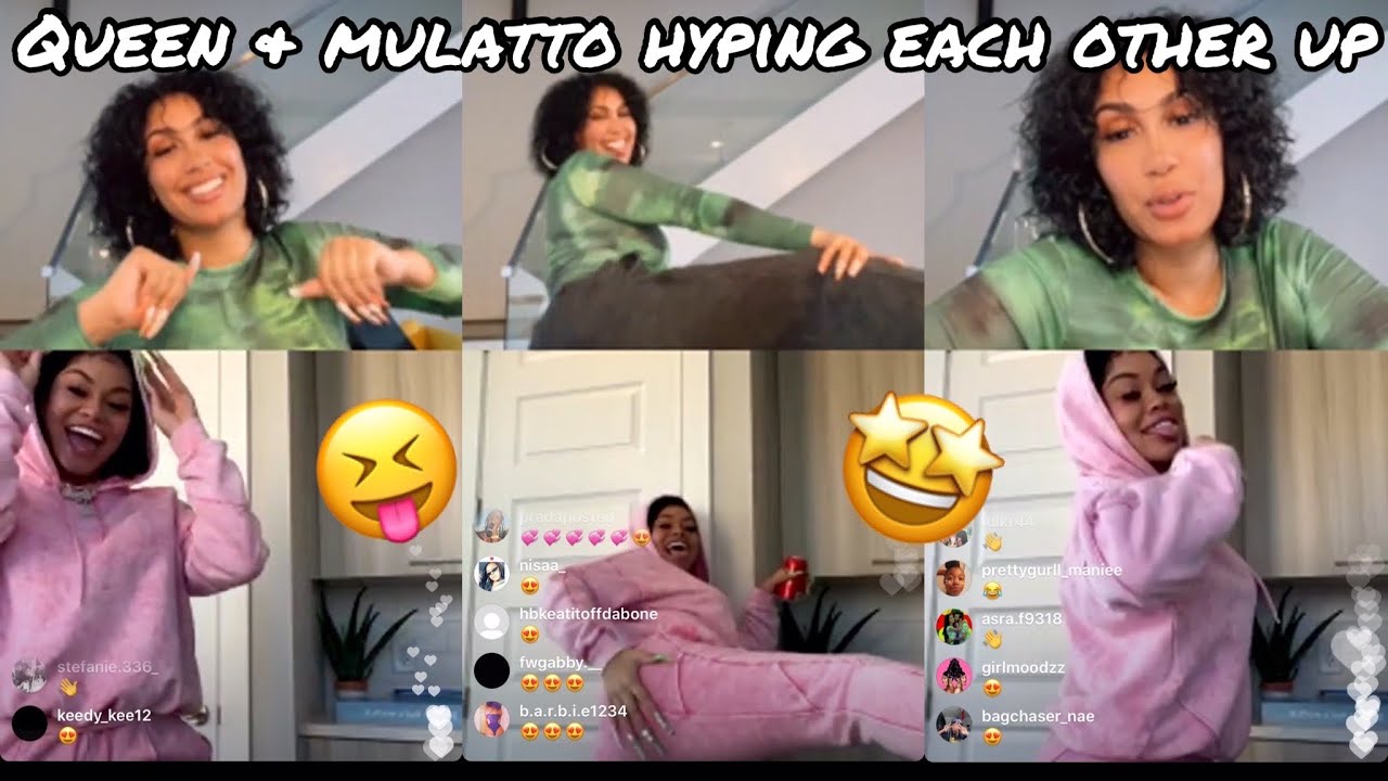 Queen Naija and Mulatto hyping each other up on instagram live November 4, 2020