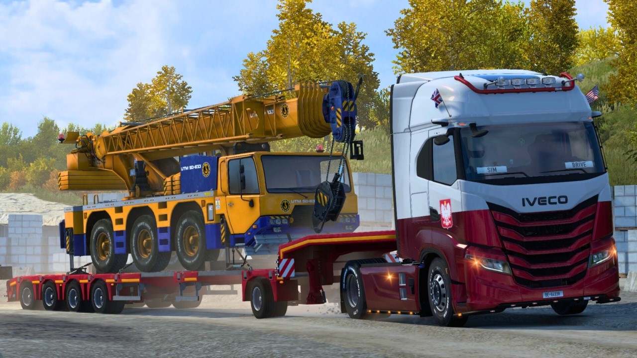 Ep.1 Massive Mobile Crane Delivery Begins! | Spain to France Iberia DLC | 4K Realistic Graphics ETS2