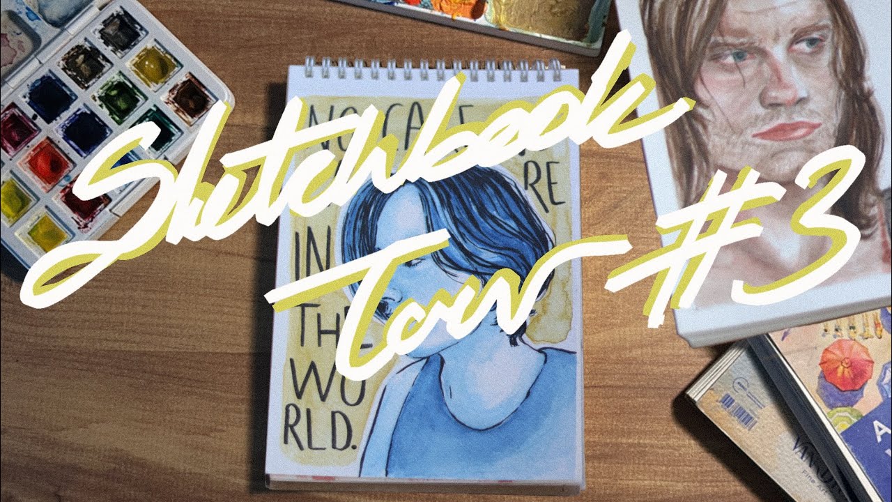 sketchbook #3 tour 𓆟 watercolor portraits from 2023
