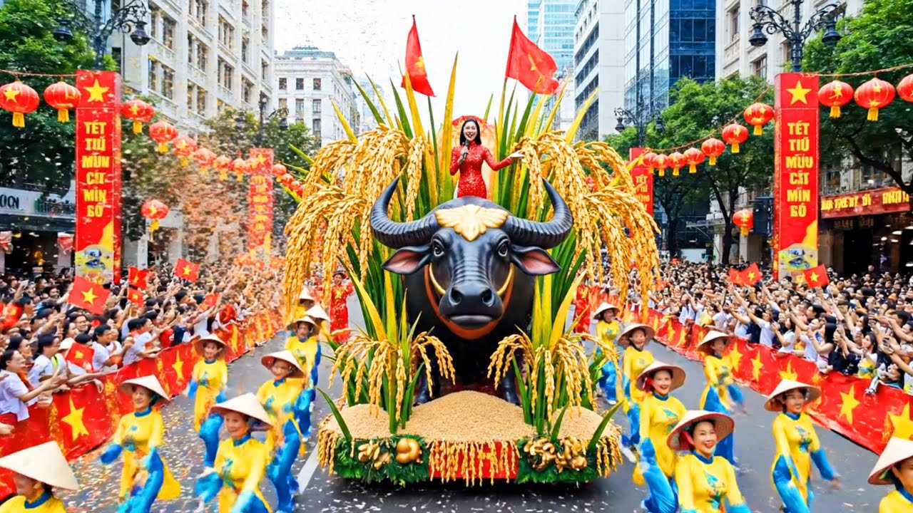 Vietnam Lunar New Year - Tet Parade Celebration 2026 (4K) - Biggest Festival Cheering Crowds