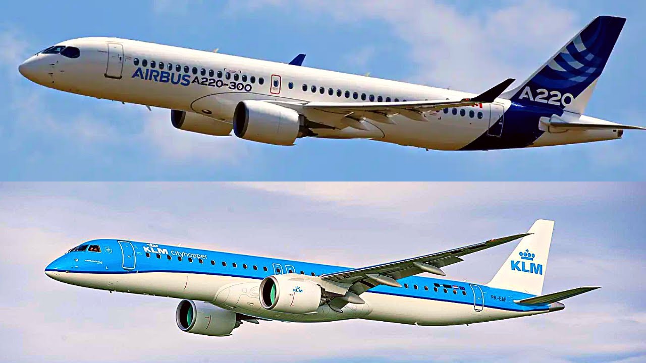 Airbus A220 300 против Embraer E195 E2 | ПОЛНОЕ СРАВНЕНИЕ