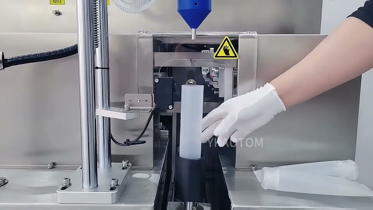 Semi automatic plastic toothpaste tube filling sealing machine