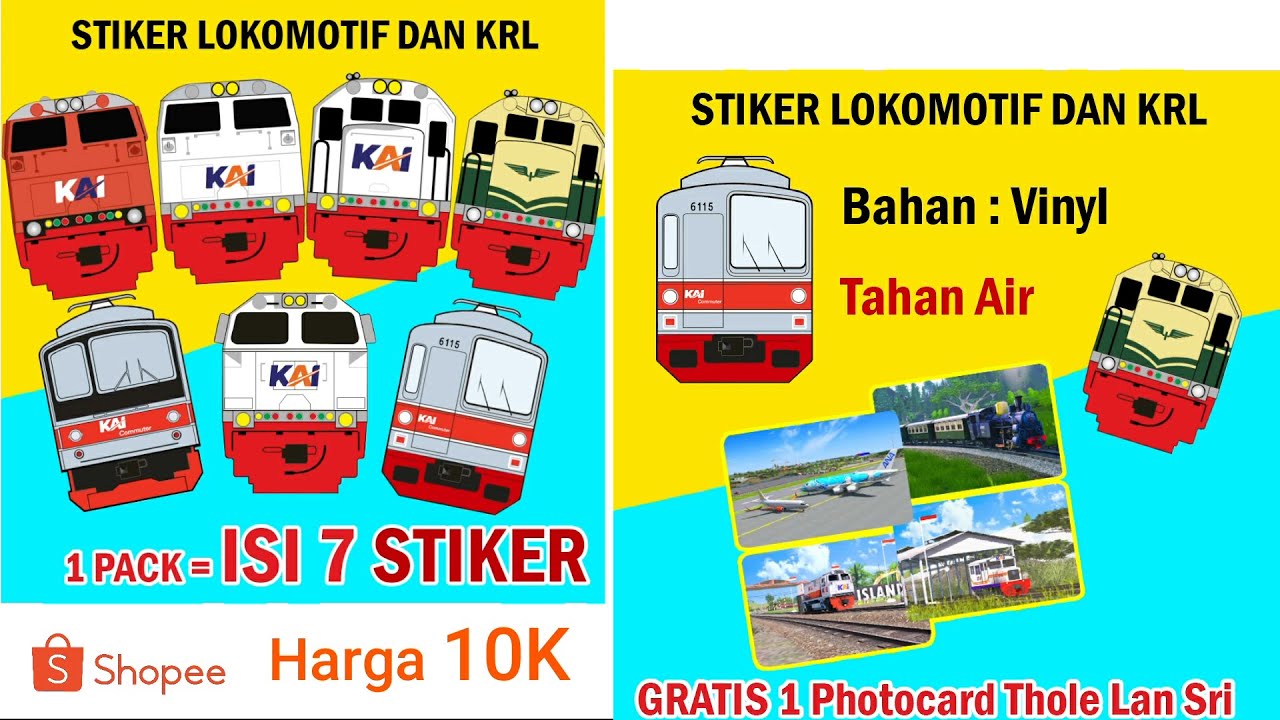 Stiker Lokomotif Dan KRL