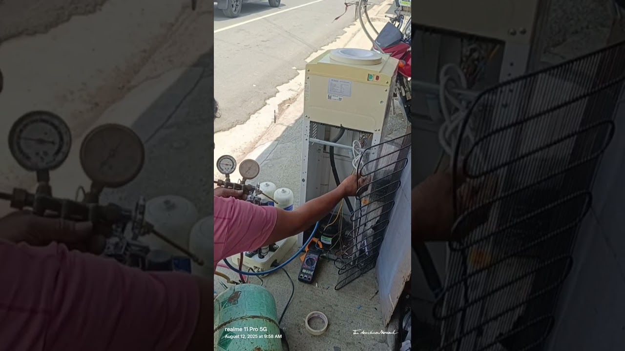Water dispenser repair and charging freon