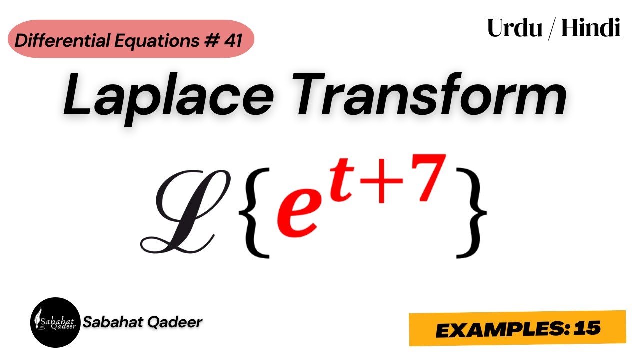 Laplace Transform of e^(t+7) | Laplace Transform