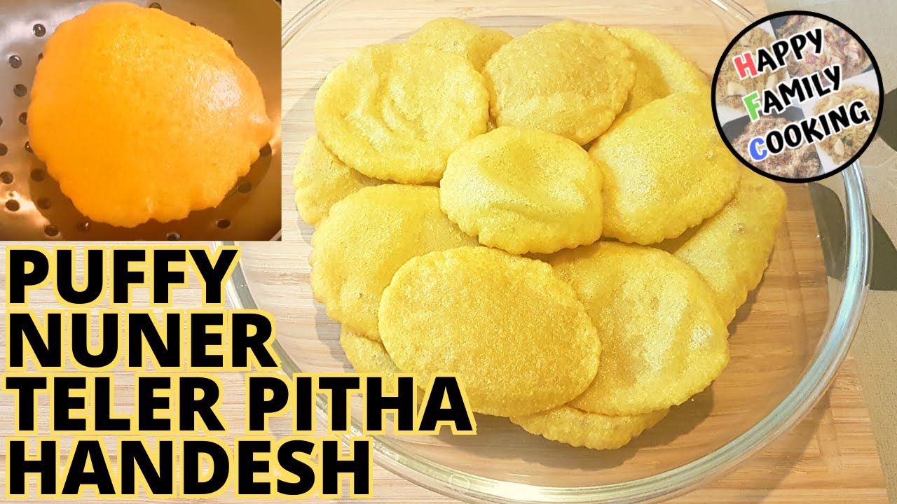 💛 Puffy Teler Nuner Pitha Handesh Recipe | Puffy Taler Pitha Deep Fried Salty Yellow Snack