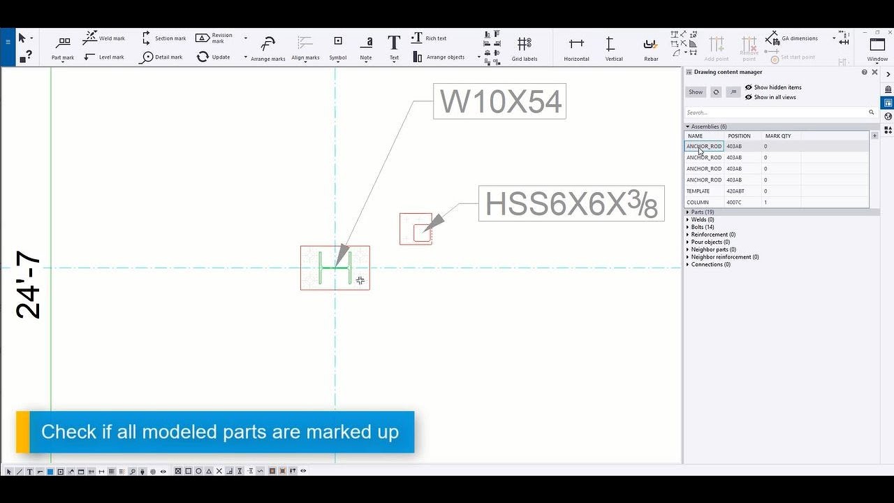 Tips for easier drawing editing in Tekla Structures