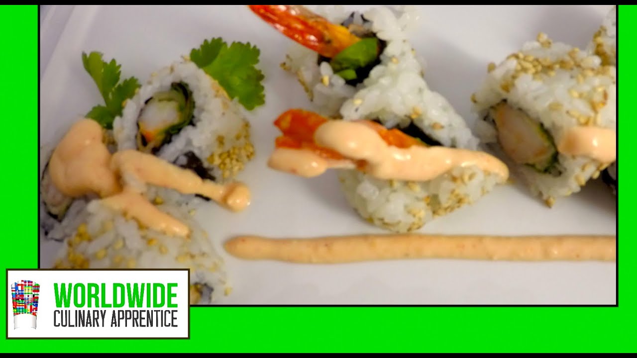 Spicy Inside Out Sushi Roll w/ Homemade Sauce