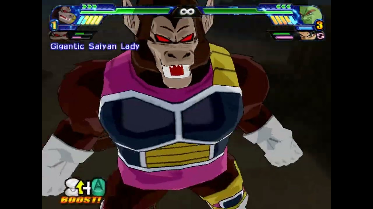 DBZBT3 (Wii) Playthrough - Great Ape Bardock/Fasha Vs 5 Fighters (Very Strong)