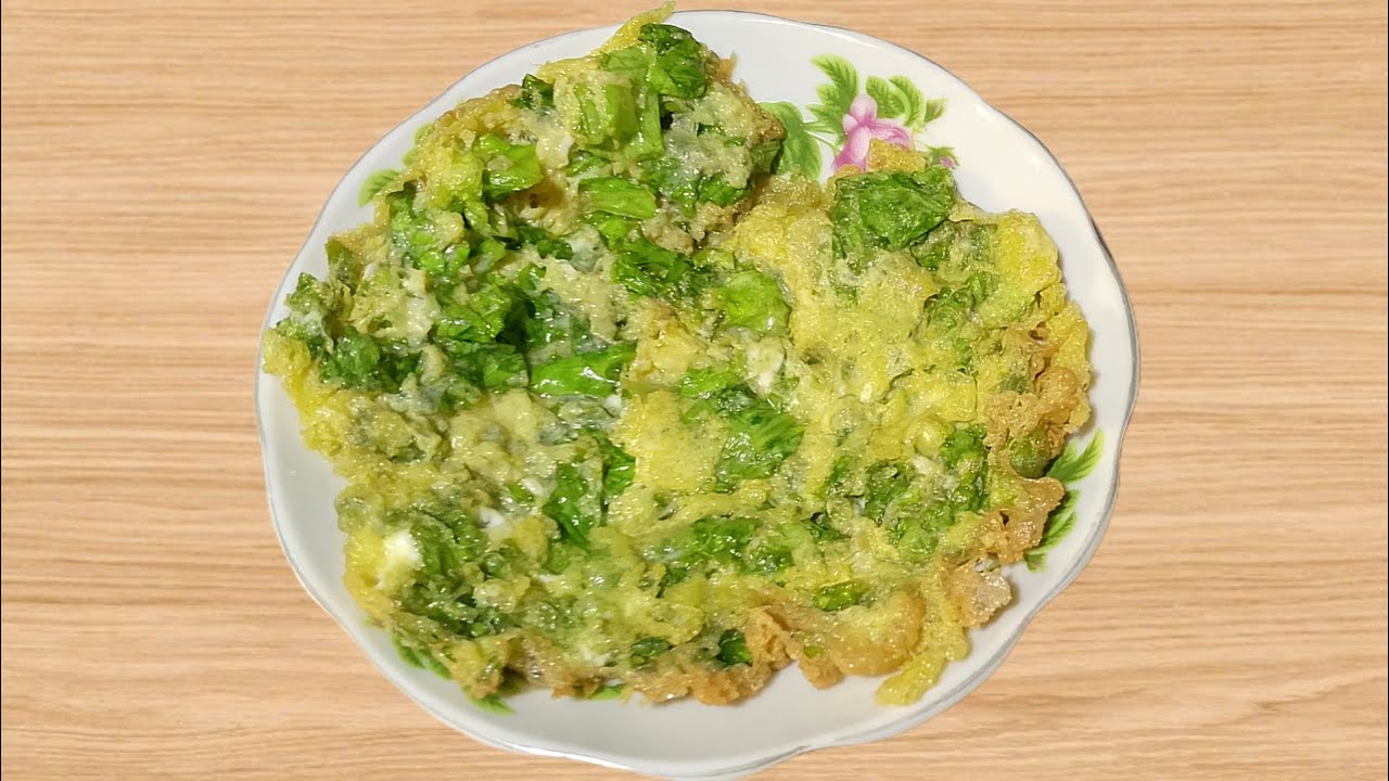 ကြက်ဥဆလပ်ရွက်ကြော် 🥬🍳