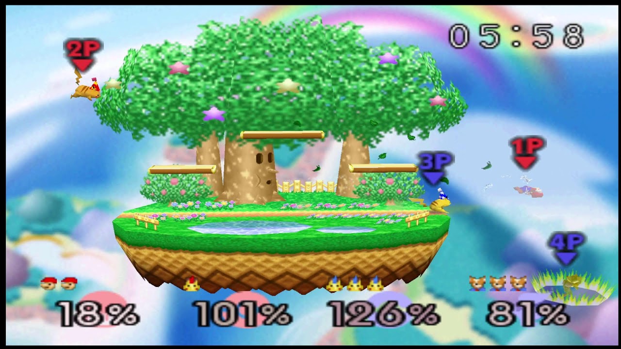 SSB64 Online - Frashi (p1) & Samh (p2) vs Mc-v (p3) & Bazinga (p4)