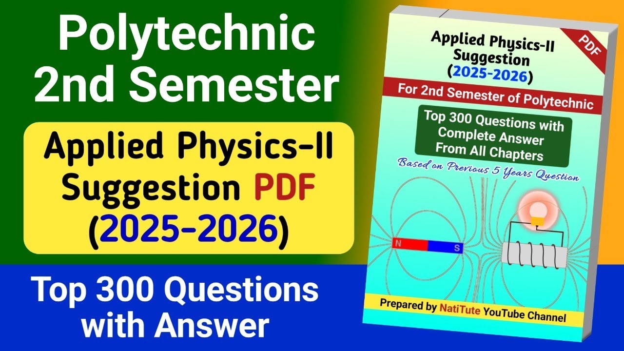 Applied Physics-II Suggestion 2026 PDF | Diploma 2nd Semester | NatiTute