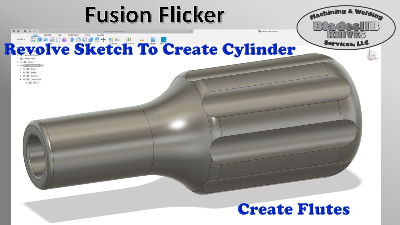 Fusion Flicker — вращайте эскиз, чтобы создать цилиндр и канавки в Fusion 360