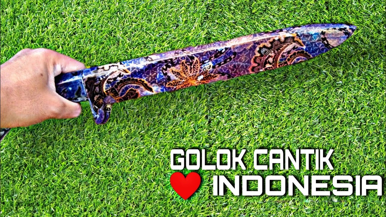 Cara membuat sarung golok motif batik • how to make a machete with a batik motif 