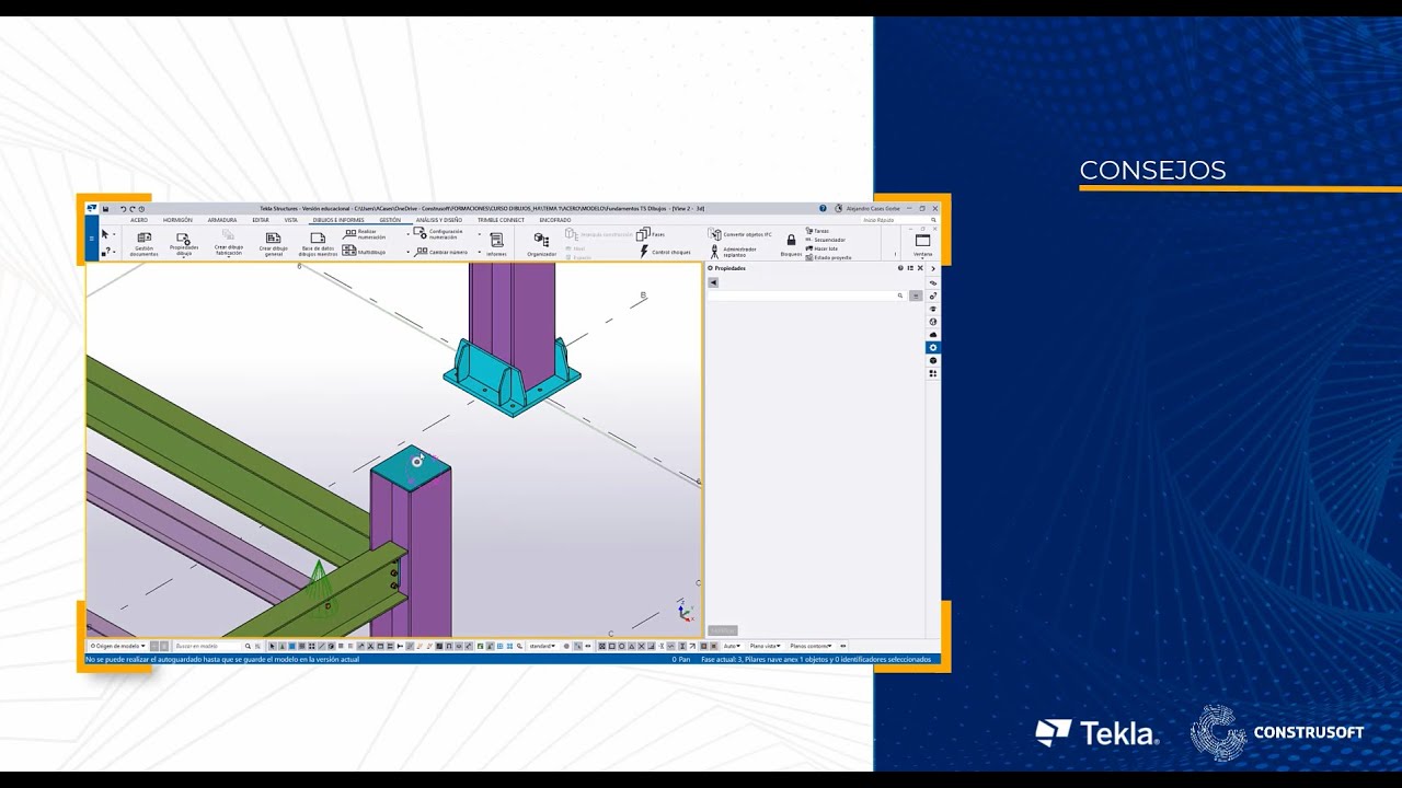 Determina filtros de representación con Tekla Structures