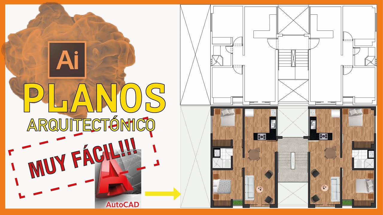 ✍✍ILLUSTRATOR PARA ARQUITECTOS✍Planos Arquitectónicos en Illustrator🎨APLICAR TEXTURA🎨sin Photoshop