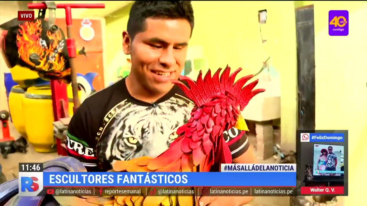Escultores peruanos usan material reciclado con creatividad para crear piezas espectaculares