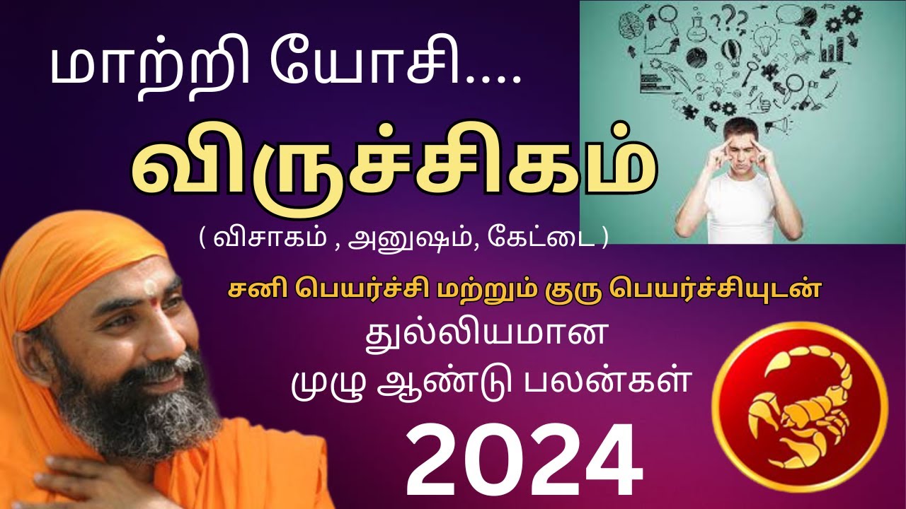 விருச்சிகம்  - சனி பெயர்ச்சி  மற்றும் குரு பெயர்ச்சியுடன்  துல்லியமான முழு ஆண்டு பலன்கள் 2024