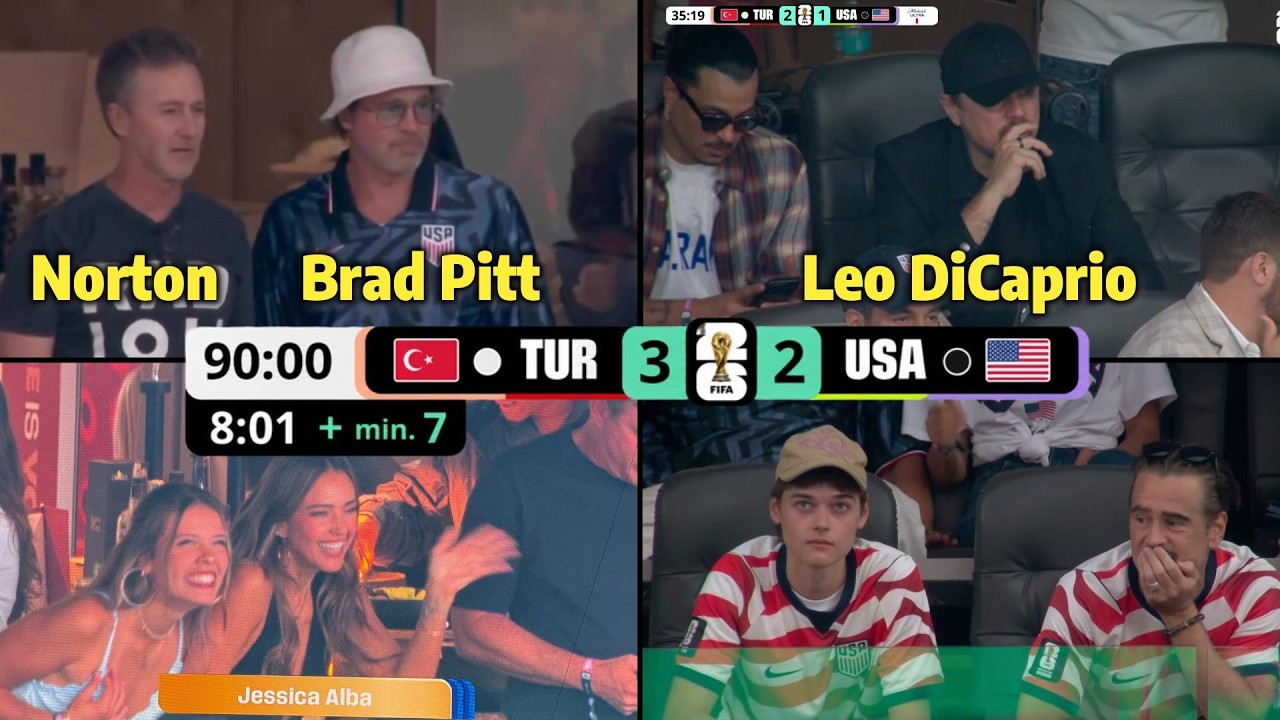 Brad Pitt, Edward Norton, Leonardo DiCaprio and Hollywood stars REACT to Turkiye vs USA (3-2)