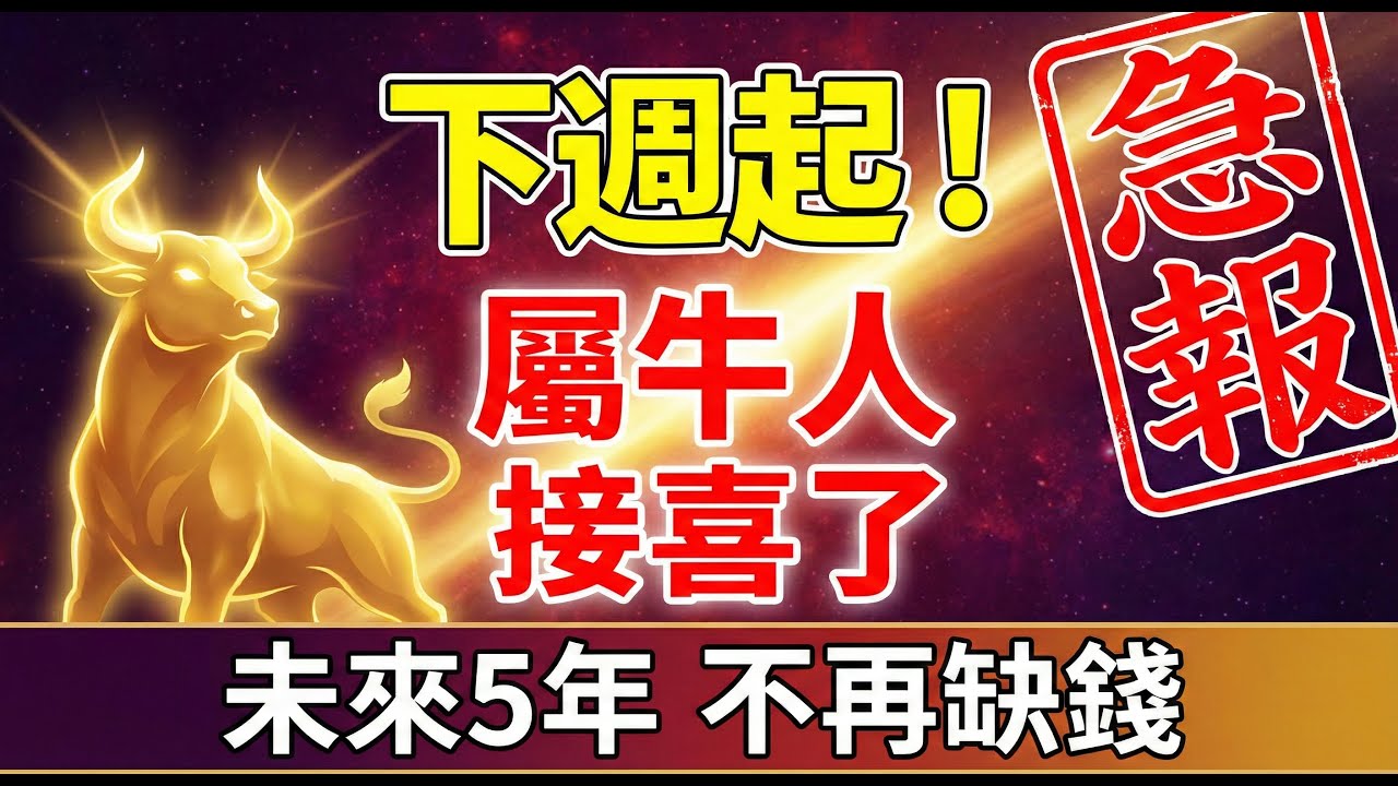 急報！屬牛的人下週起將有一件「天大的喜事」降臨，接住這份福氣，未來5年不愁錢！#屬牛 #生肖牛 #2026屬牛運勢 #財運 #發財 #偏財運 #生肖牛2026運勢 #改運 #風水 #算命 #下週運勢