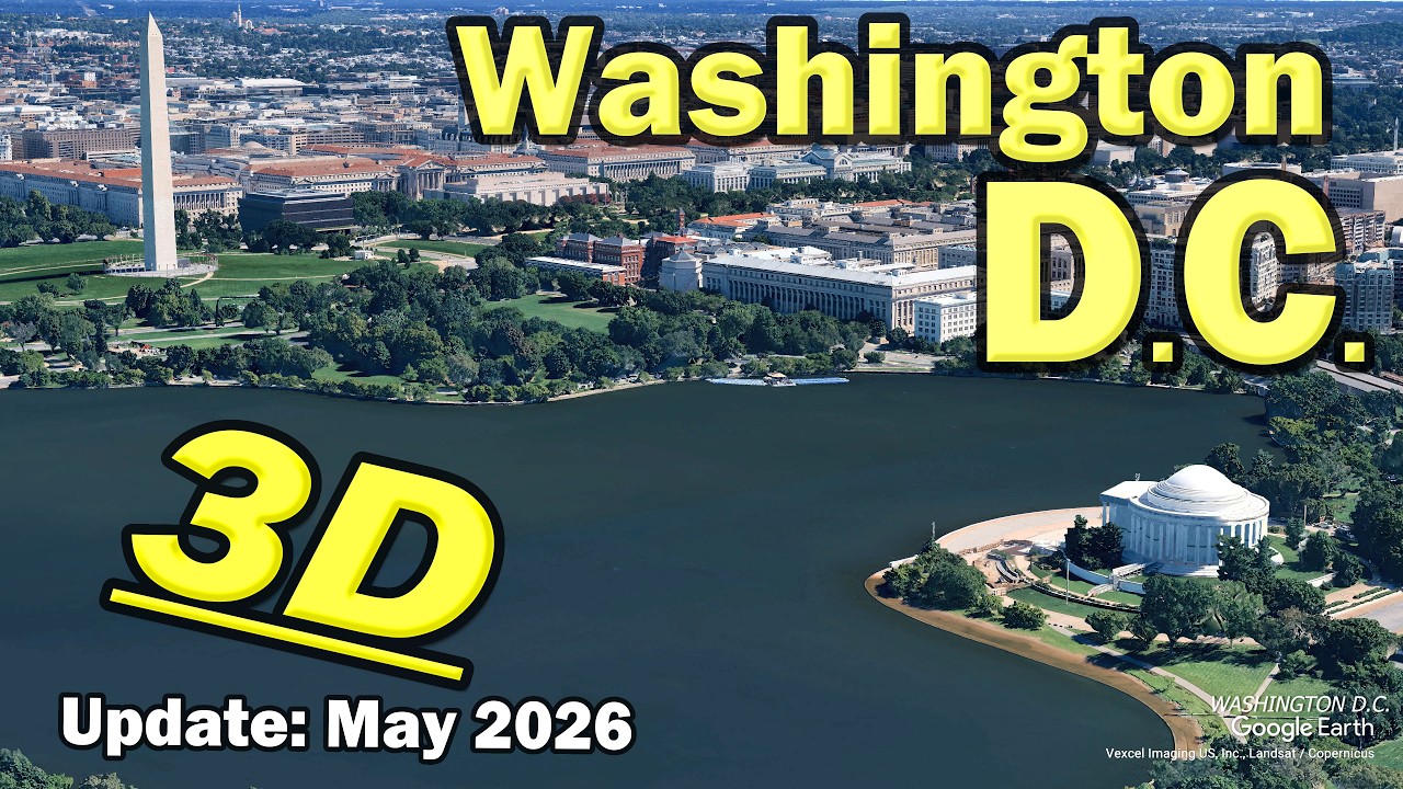 Washington D.C.:3D Cinematic Aerial Flyover Tour