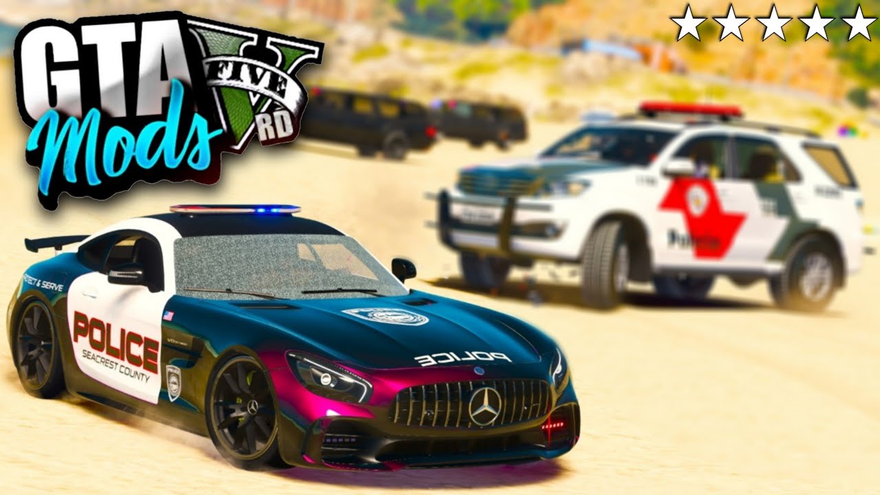 ROUBEI UM SUPER CARRO DA POLICIA e DEI FUGA DE VIATURA! ( INSANO ) - GTA 5 MODS!
