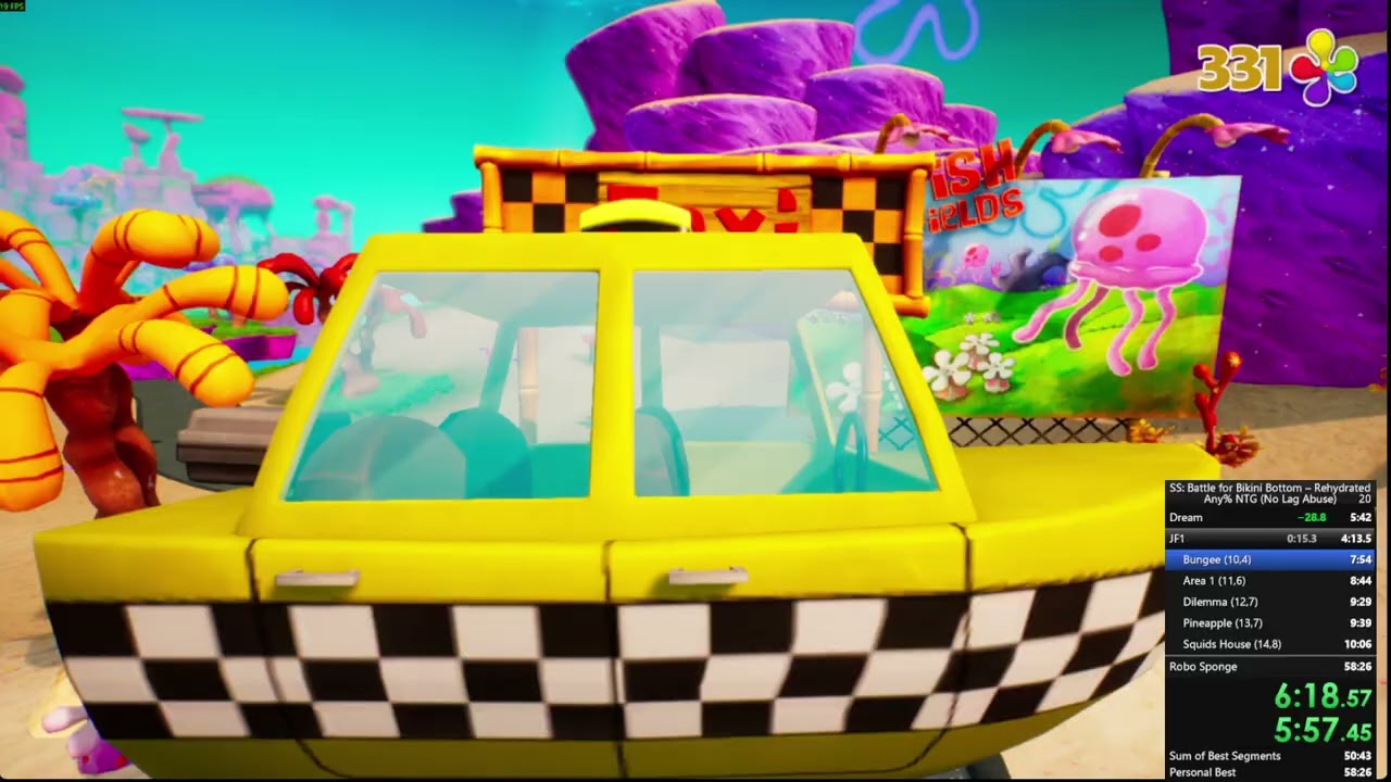 56:19 in Any% NTG No Lag Abuse Speedrun in Battle for Bikini Bottom Rehydrated