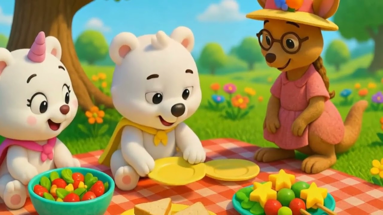 Bike Riding & Healthy Picnic Fun! 🚲🥗  Learn with the Polar Bear Tots 1