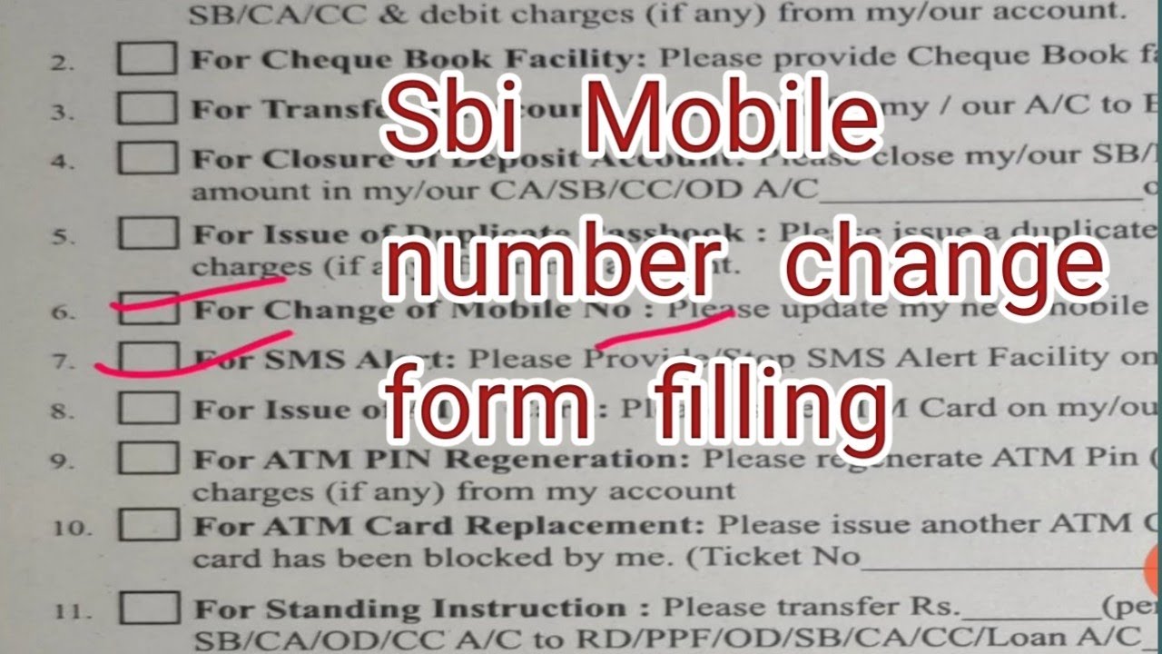 How to apply Sbi application for Mobile number change in tamil/Form filling sbi mobile number change