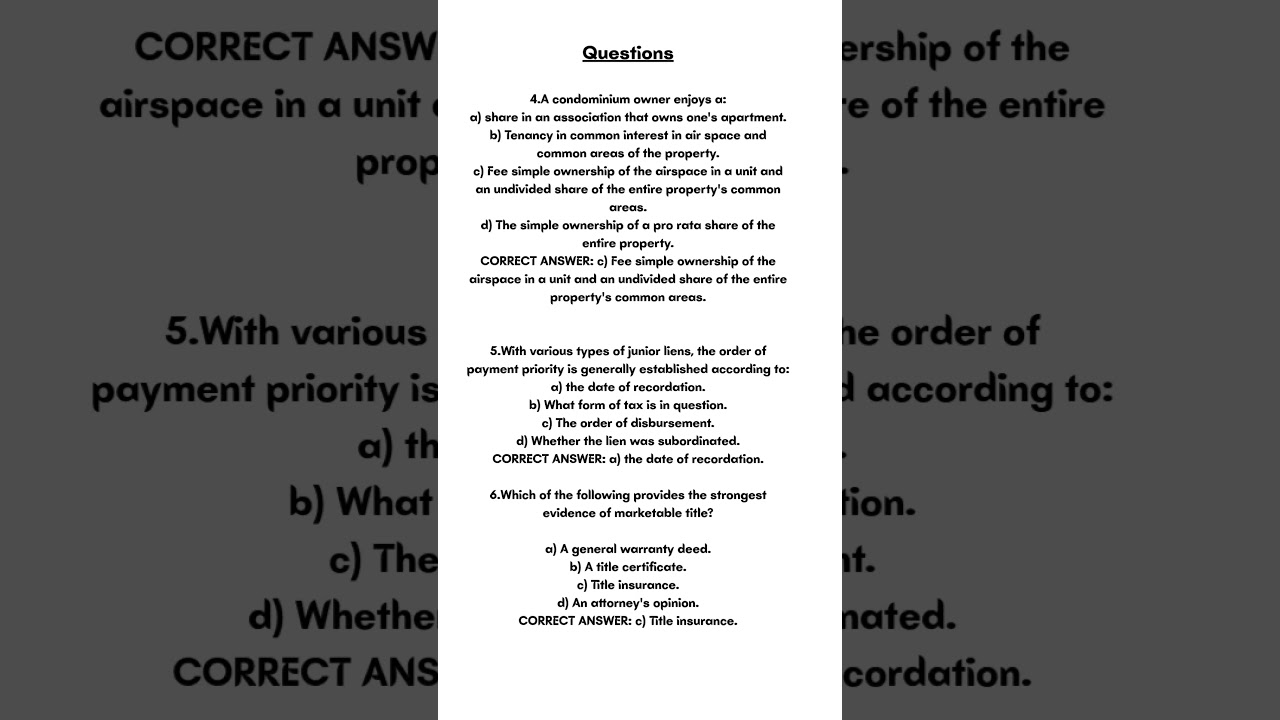 Texas Real Estate  Exam Questions and Answers #texasrealestate #texasrealestateagent