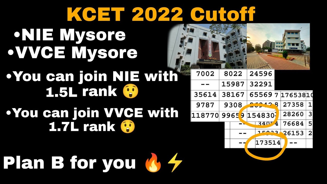 KCET 2022 ENGINEERING CUTOFF|NIE MYSORE CUTOFF|VVCE MYSORE CUTOFF|KCET DOCUMENTS VERIFICATION 2022