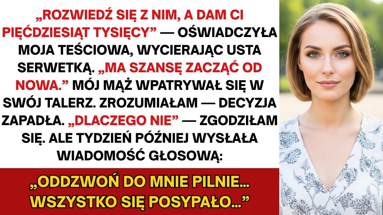 Teściowa zapłaciła mi, żebym odsunęła się od męża — ale wtedy rodzinny plan się nie powiódł…