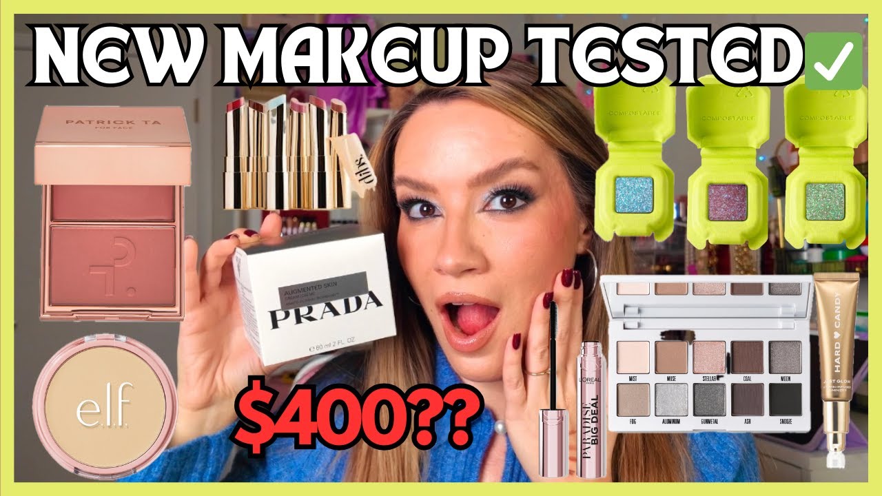 FULL FACE OF NEW MAKEUP | PATRICK TA, HALF MAGIC, PRADA, ELF, DIBS