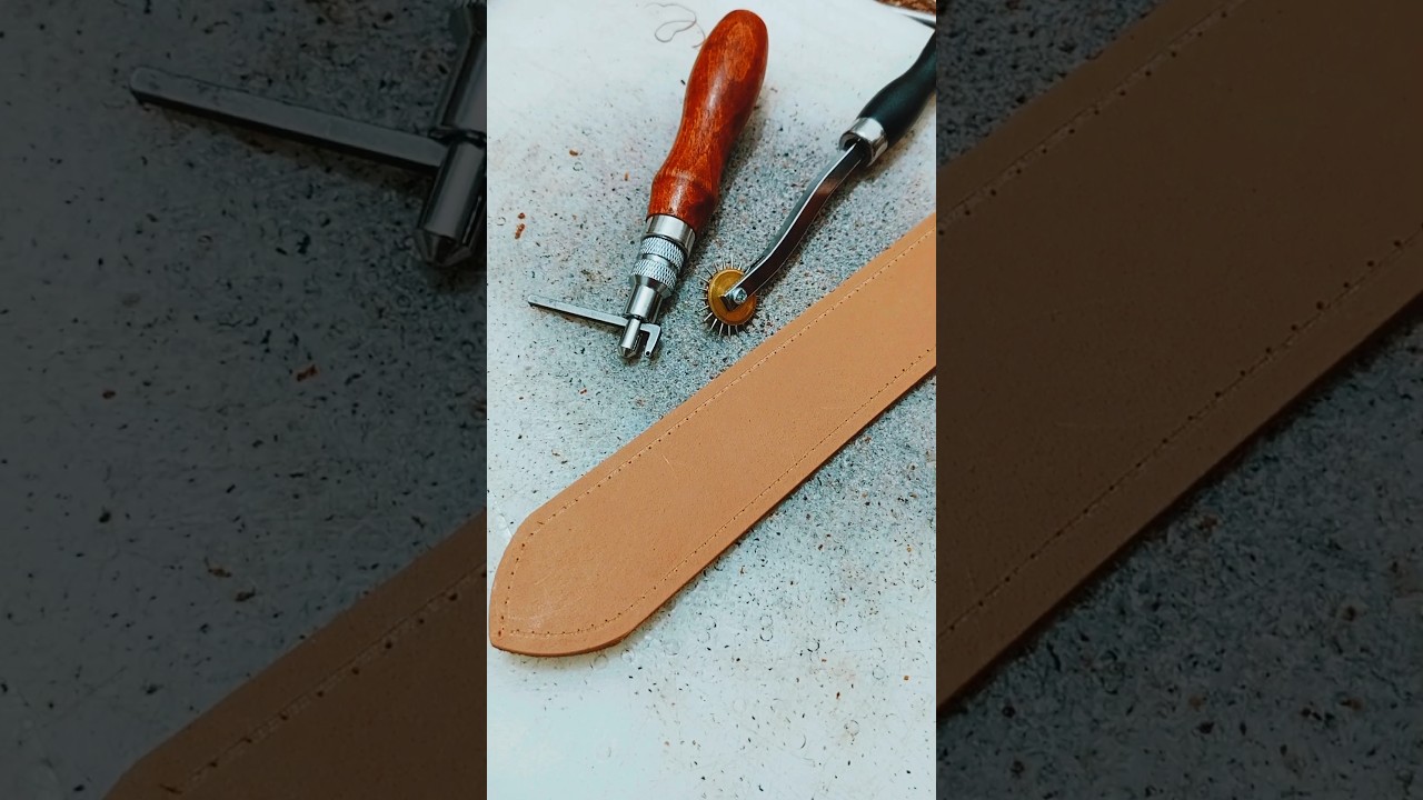 Tools for working with leather⚒️ #tools #tutorial #leathershorts #handmade #leatherwork #shorts